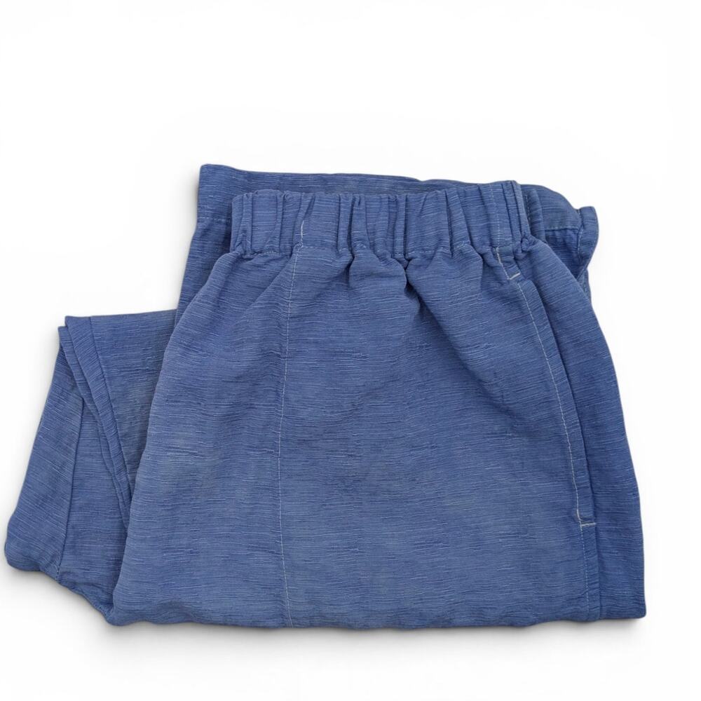 CHICO'S Silk Linen Blend Garment-Dyed Crop Pants Ocean Blue - Large (Chico's 2) - Picture 5 of 6